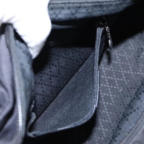 GUCCI Bamboo Hand Bag Nylon Black Silver 000 2014 0580 Auth ti2130 - Picture 7 of 16